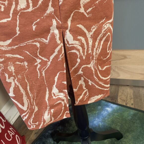 Fashion Nova Orange Print Tube Bodycon Midi Dress Size Medium - Picture 6 of 7